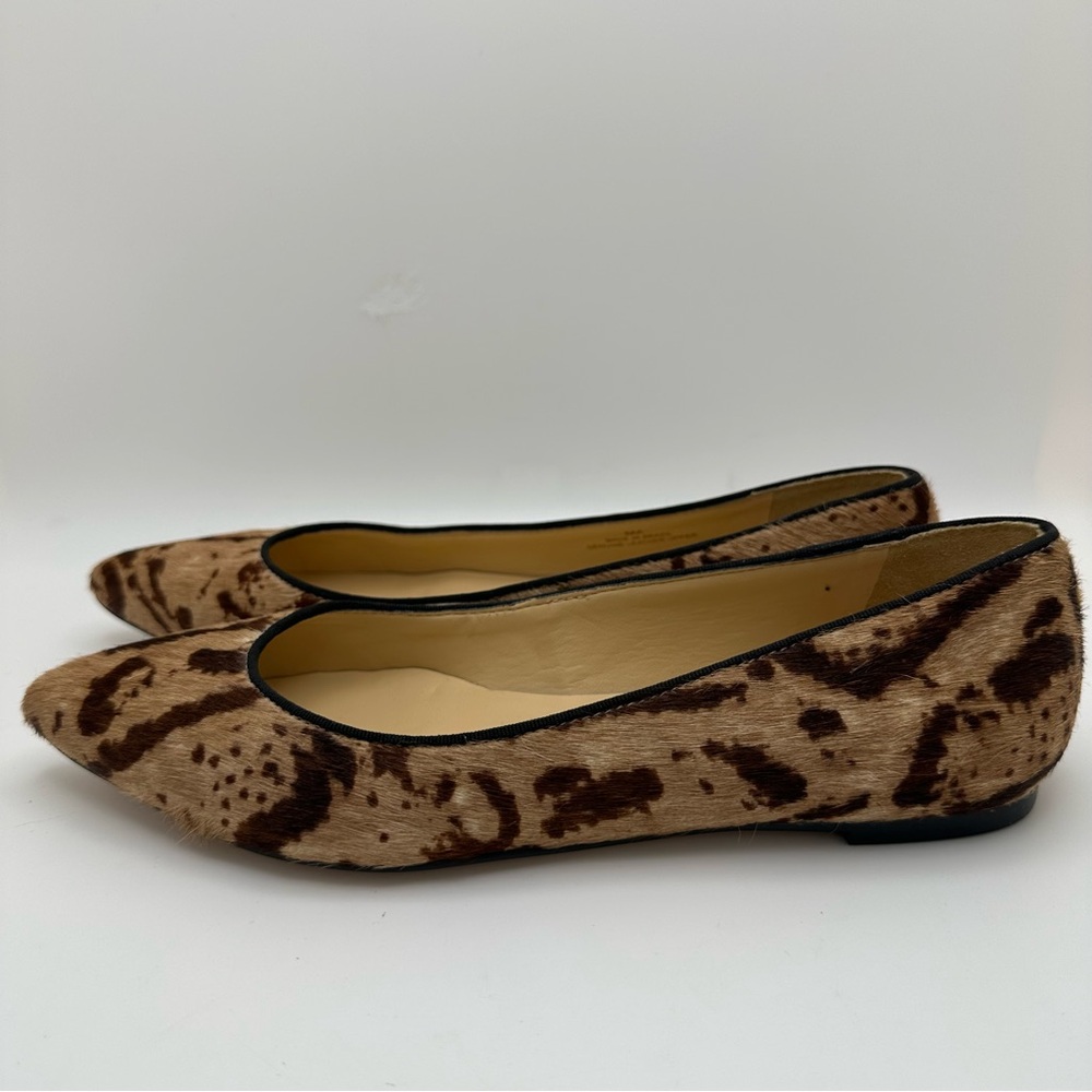 Talbots leopard calf hair pointed toe flats loafers Size 8AA NWOT - Picture 6 of 10